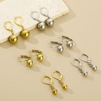 1 Pair Simple Style Circle Solid Color Titanium Steel 18K Gold Plated Drop Earrings main image 1