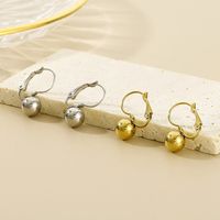 1 Pair Simple Style Circle Solid Color Titanium Steel 18K Gold Plated Drop Earrings main image 4