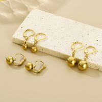1 Pair Simple Style Circle Solid Color Titanium Steel 18K Gold Plated Drop Earrings main image 5
