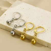 1 Pair Simple Style Circle Solid Color Titanium Steel 18K Gold Plated Drop Earrings main image 7