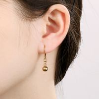1 Pair Simple Style Circle Solid Color Titanium Steel 18K Gold Plated Drop Earrings main image 8