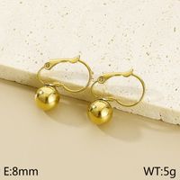 1 Pair Simple Style Circle Solid Color Titanium Steel 18K Gold Plated Drop Earrings sku image 3