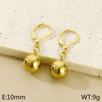 1 Pair Simple Style Circle Solid Color Titanium Steel 18K Gold Plated Drop Earrings sku image 5