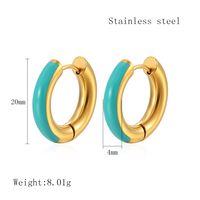 1 Pair Elegant Circle Polishing Epoxy 304 Stainless Steel 18K Gold Plated Hoop Earrings main image 5