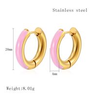 1 Pair Elegant Circle Polishing Epoxy 304 Stainless Steel 18K Gold Plated Hoop Earrings main image 2