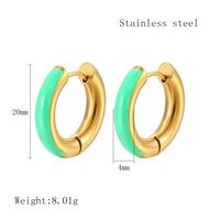 1 Pair Elegant Circle Polishing Epoxy 304 Stainless Steel 18K Gold Plated Hoop Earrings main image 4