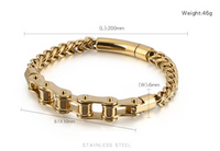 Hip-Hop Punk Geometric Stainless Steel 18K Gold Plated Men's Bracelets main image 3