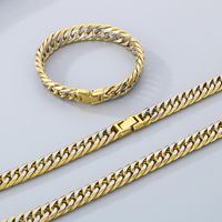 Titanium Steel 18K Gold Plated Simple Style Solid Color Bracelets Necklace main image 4