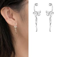 1 Pair Elegant Simple Style Bow Knot Sterling Silver Drop Earrings main image 1