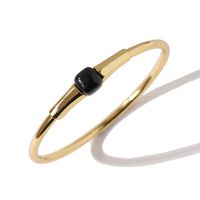 Copper 18K Gold Plated Commute Geometric Plating Inlay Artificial Crystal Bangle main image 3