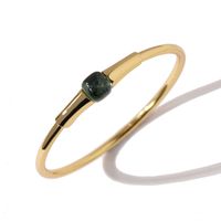 Copper 18K Gold Plated Commute Geometric Plating Inlay Artificial Crystal Bangle main image 5