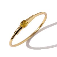 Copper 18K Gold Plated Commute Geometric Plating Inlay Artificial Crystal Bangle sku image 1