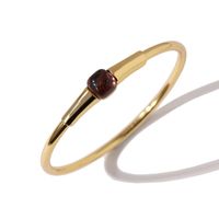Copper 18K Gold Plated Commute Geometric Plating Inlay Artificial Crystal Bangle sku image 2