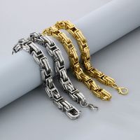 Titan Stahl 18 Karat Vergoldet Einfacher Stil Einfarbig Armbänder Halskette main image 9