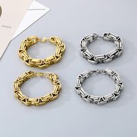 Titanium Steel 18K Gold Plated Simple Style Solid Color Bracelets Necklace main image 7