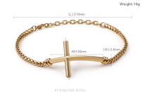 Simple Style Cross Titanium Steel Plating 18K Gold Plated Men's Bracelets main image 2