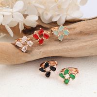 1 Pair Simple Style Classic Style Flower Plating Inlay Copper Zircon Rose Gold Plated Ear Studs main image 2