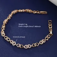 Elegant XUPING Simple Style Round Heart Shape Rectangle Alloy Copper Plating Inlay Artificial Diamond 18K Gold Plated Women's Bracelets main image 2