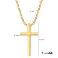 Stainless Steel Titanium Steel IG Style Simple Style Cross Plating Pendant Necklace main image 2