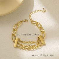 Simple Style Geometric Solid Color Alloy Iron Plating Women's Bracelets main image 2