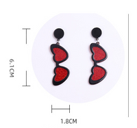 Cute Heart Shape Arylic Printing Women's Drop Earrings main image 2