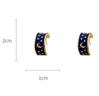 1 Pair Simple Style Star Moon Butterfly Enamel Plating Alloy Ear Studs main image 2