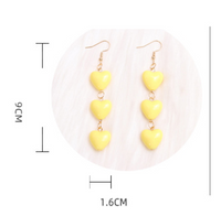 1 Pair Sweet Simple Style Heart Shape Spray Paint Arylic Drop Earrings main image 2