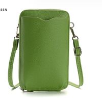 Women's Pu Leather Solid Color Basic Square Zipper Phone Wallets sku image 3