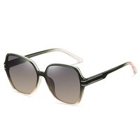 IG Style Hip-Hop Gradient Color Pc Square Full Frame Women's Sunglasses sku image 3