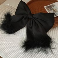 Women's Simple Style Bow Knot Alloy Cloth Feather Hair Clip sku image 1