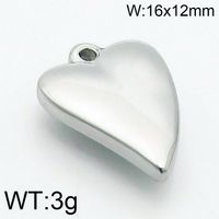 1 Piece Stainless Steel 18K Gold Plated Heart Shape Polished Pendant sku image 1