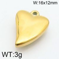 1 Piece Stainless Steel 18K Gold Plated Heart Shape Polished Pendant sku image 2