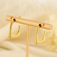 1 Pair Simple Style Geometric Plating Inlay Titanium Steel Pearl 18K Gold Plated Ear Studs main image 5