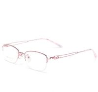 Simple Style Solid Color Plastic Oval Frame Half Frame Optical Glasses sku image 4