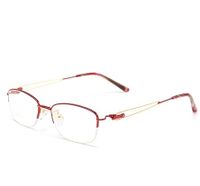 Simple Style Solid Color Plastic Oval Frame Half Frame Optical Glasses sku image 1