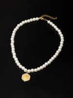 Elegant Glam Brief Künstliche Perle Zinklegierung Perlen Überzug Inlay Glas Frau Halskette Mit Anhänger main image 8