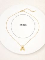 Titanium Steel Copper 18K Gold Plated Classic Style Letter Pendant Necklace main image 2