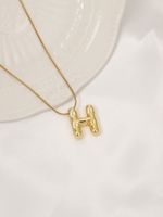 Titanium Steel Copper 18K Gold Plated Classic Style Letter Pendant Necklace sku image 5