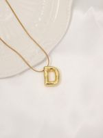 Titanium Steel Copper 18K Gold Plated Classic Style Letter Pendant Necklace sku image 4