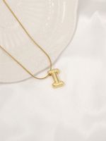Titanium Steel Copper 18K Gold Plated Classic Style Letter Pendant Necklace sku image 6