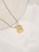 Titanium Steel Copper 18K Gold Plated Classic Style Letter Pendant Necklace sku image 2