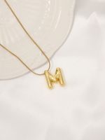 Titanium Steel Copper 18K Gold Plated Classic Style Letter Pendant Necklace sku image 8