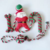 Cute Christmas Gift Tear-resistant Bends And Hitches Molar Dog Toy Set sku image 2