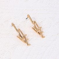 1 Pair Simple Style Letter Plating Alloy Ear Studs main image 1