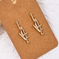 1 Pair Simple Style Letter Plating Alloy Ear Studs main image 4