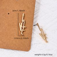1 Pair Simple Style Letter Plating Alloy Ear Studs main image 2
