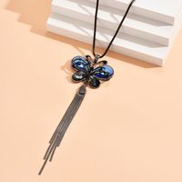 Elegant Geometric Butterfly Alloy Crystal Wholesale Pendant Necklace main image 6