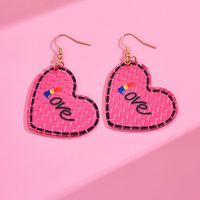 1 Pair Romantic Sweet Letter Heart Shape Arylic Drop Earrings main image 6