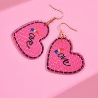 1 Pair Romantic Sweet Letter Heart Shape Arylic Drop Earrings main image 4