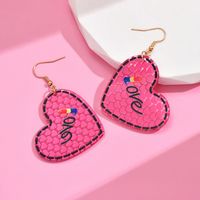 1 Pair Romantic Sweet Letter Heart Shape Arylic Drop Earrings main image 5
